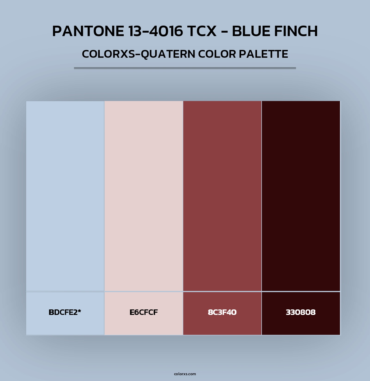 PANTONE 13-4016 TCX - Blue Finch - Colorxs Quad Palette