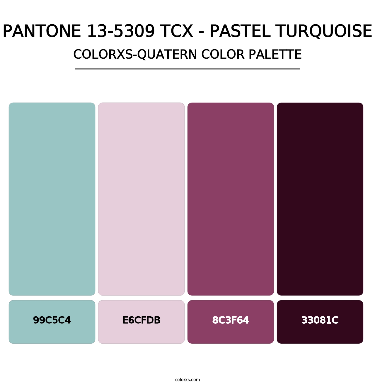 PANTONE 13-5309 TCX - Pastel Turquoise - Colorxs Quatern Palette