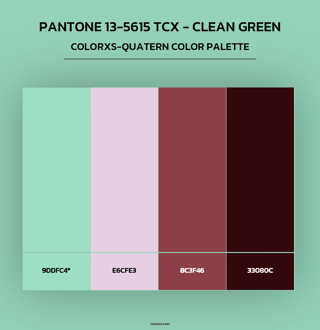 PANTONE 13-5615 TCX - Clean Green - Colorxs Quad Palette