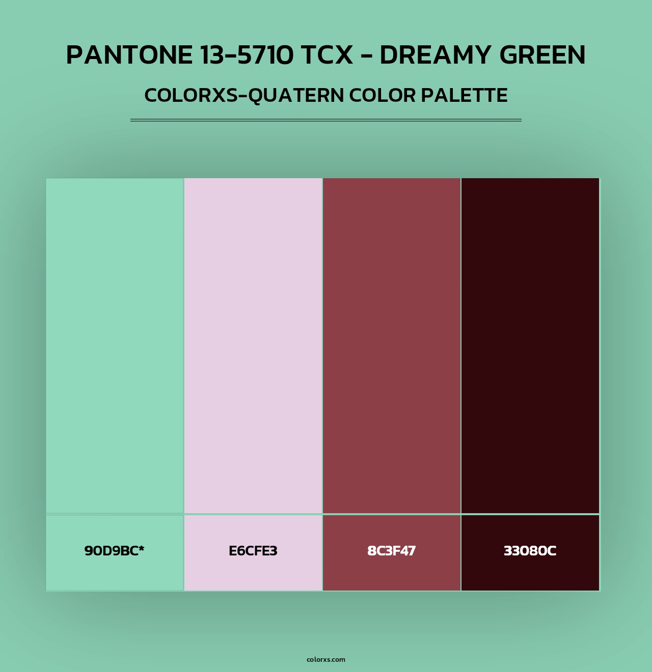 PANTONE 13-5710 TCX - Dreamy Green - Colorxs Quad Palette