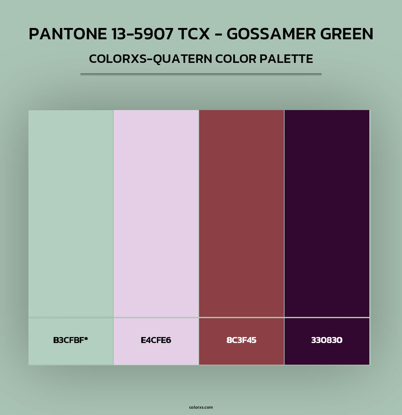 PANTONE 13-5907 TCX - Gossamer Green - Colorxs Quad Palette