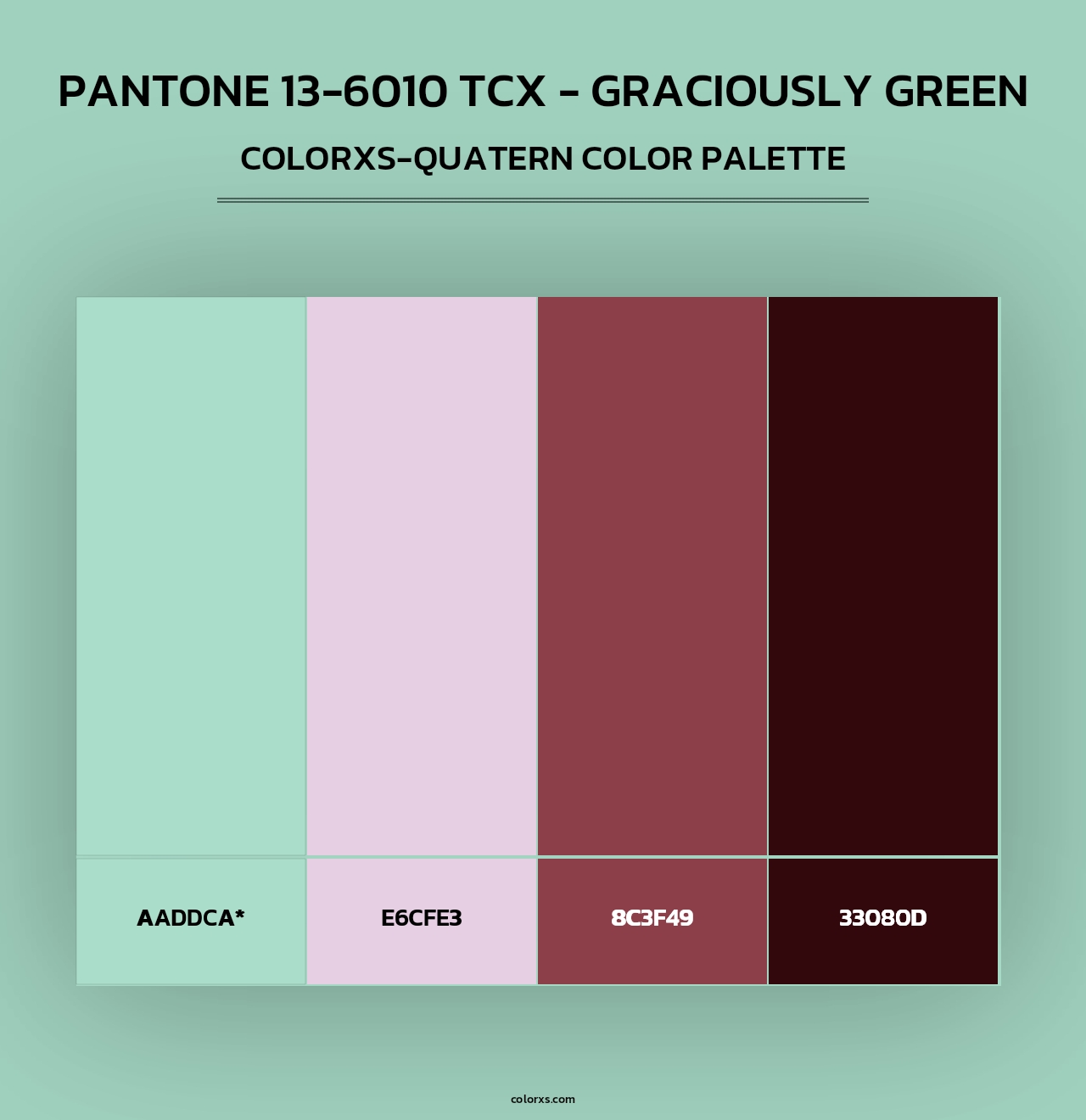 PANTONE 13-6010 TCX - Graciously Green - Colorxs Quad Palette