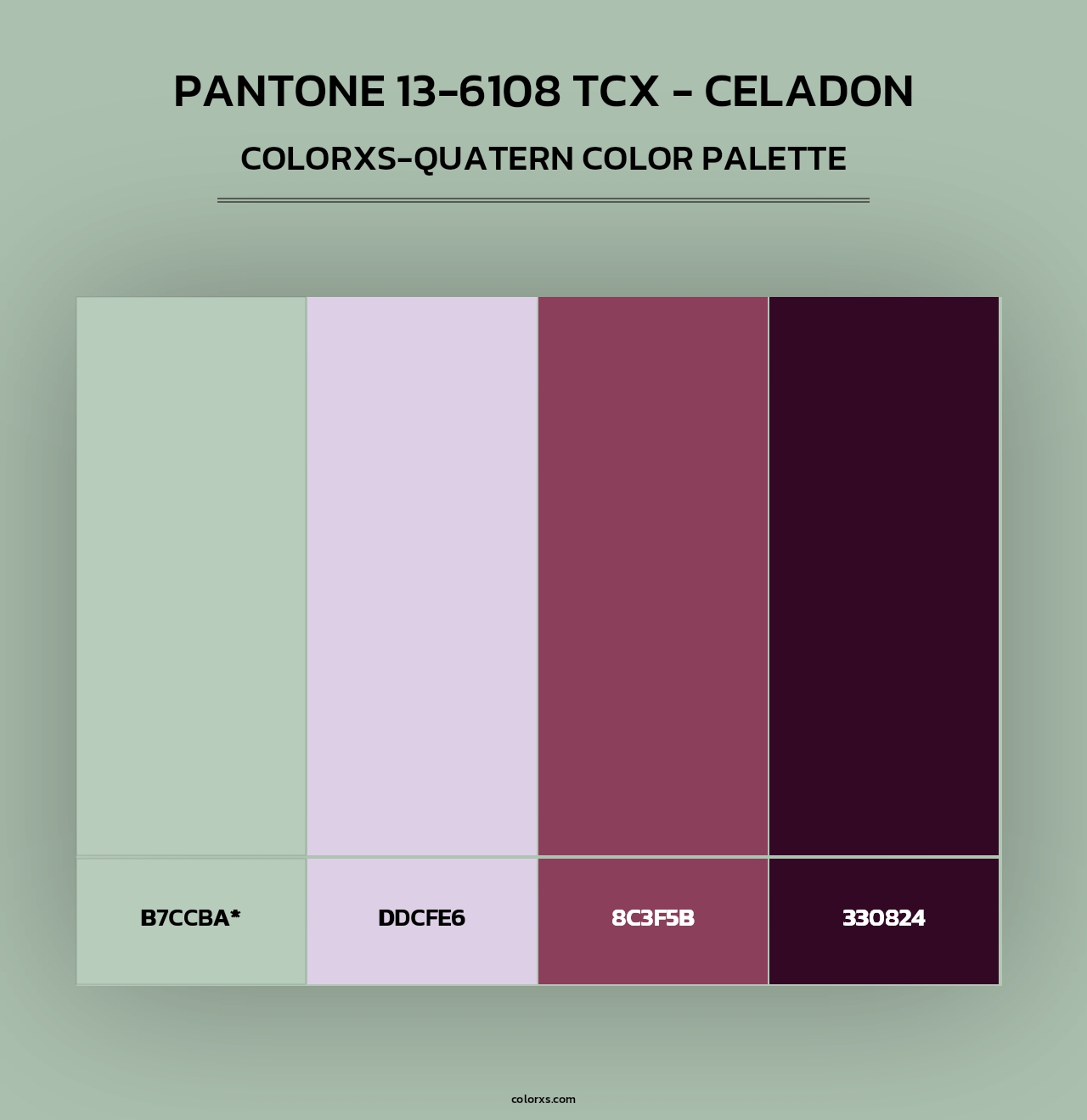 Pantone 13-6108 TCX - Celadon - Colorxs Quad Palette