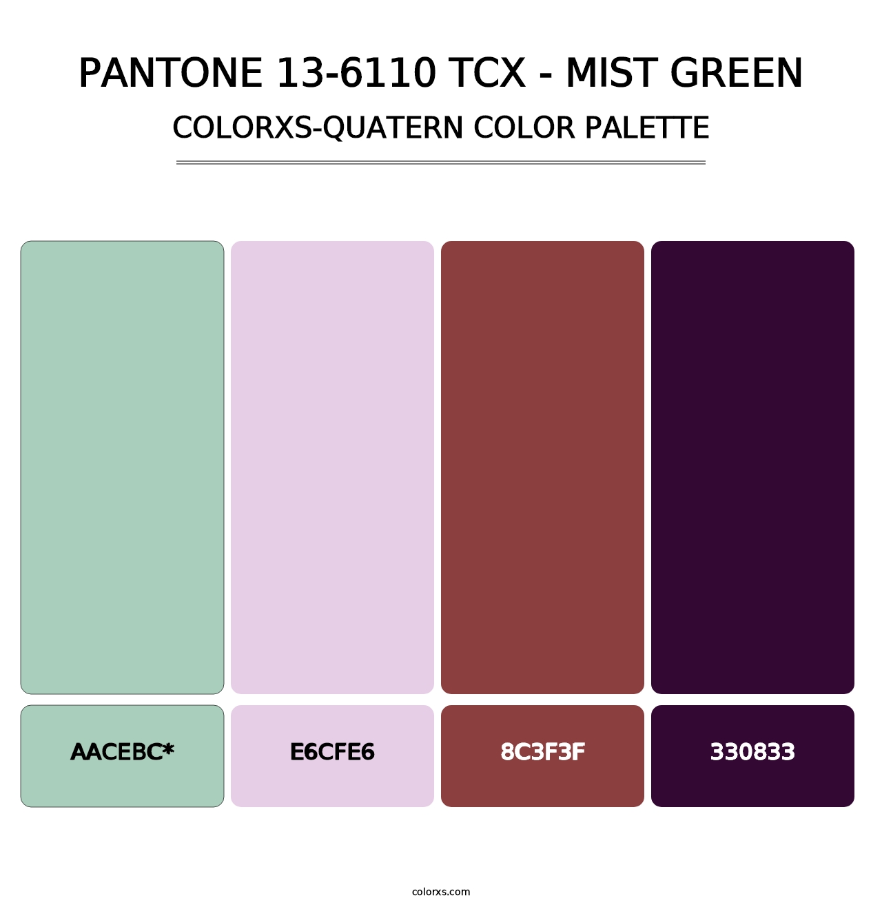 PANTONE 13-6110 TCX - Mist Green - Colorxs Quatern Palette