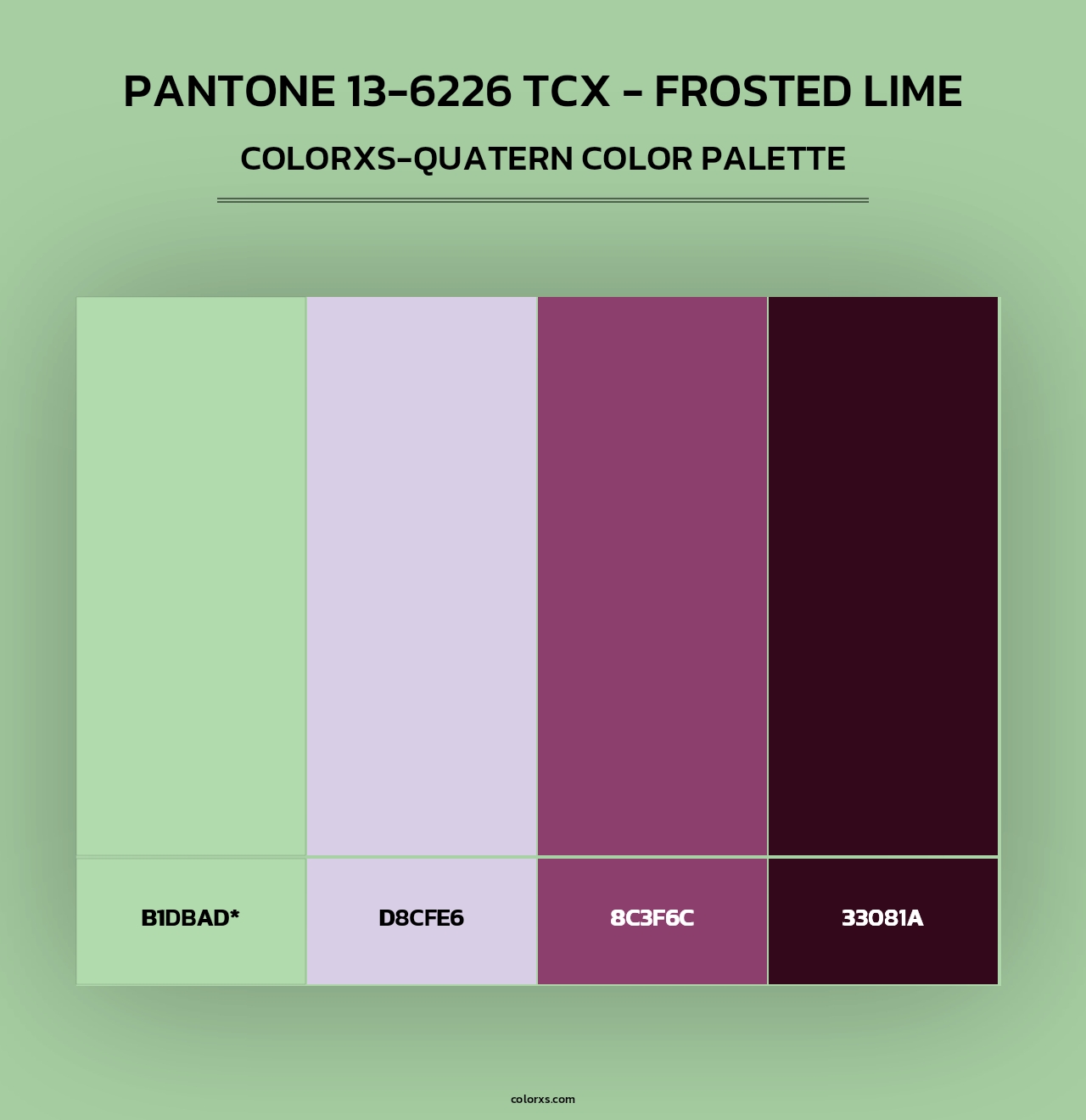 PANTONE 13-6226 TCX - Frosted Lime - Colorxs Quad Palette