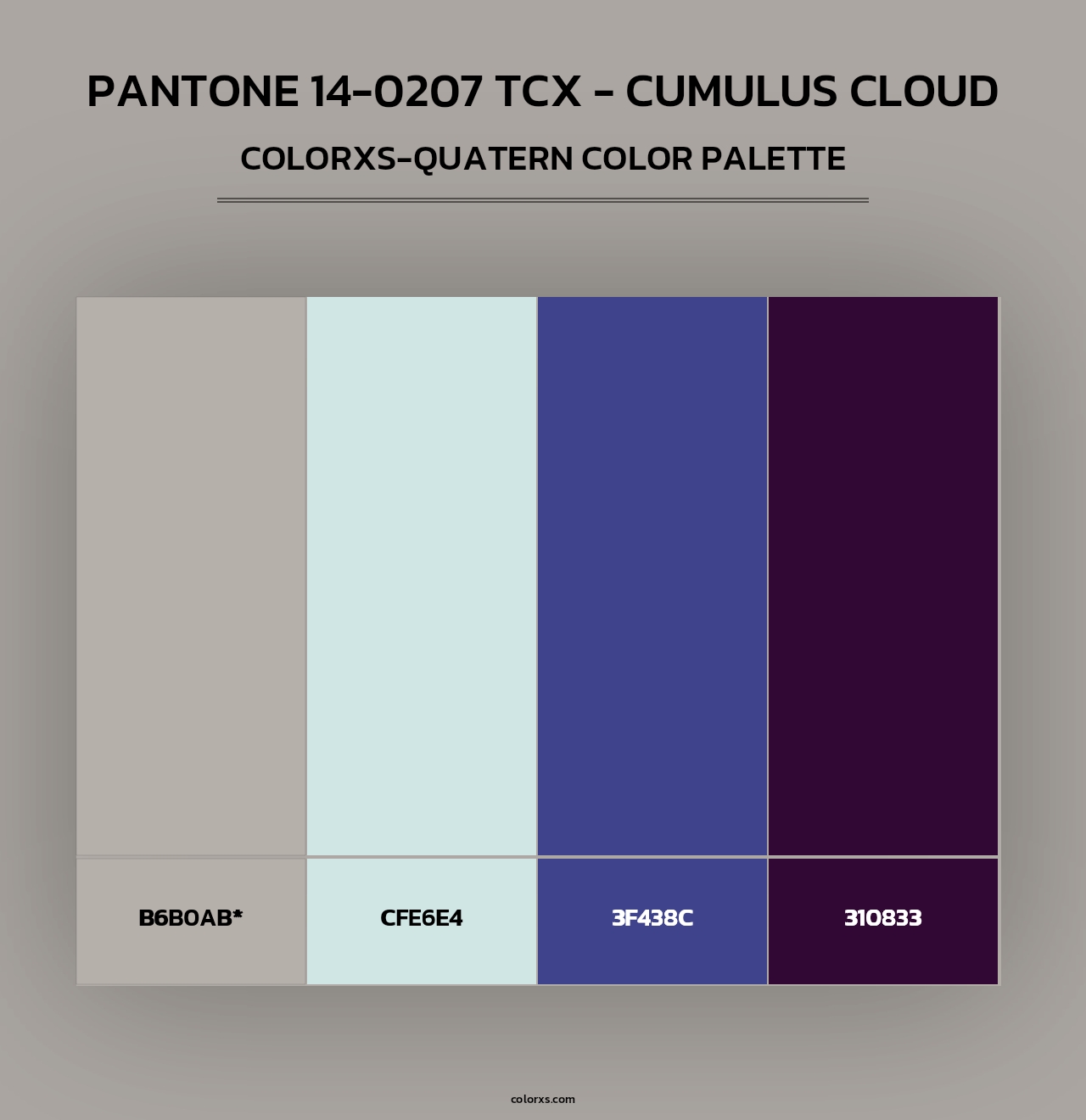 PANTONE 14-0207 TCX - Cumulus Cloud - Colorxs Quad Palette