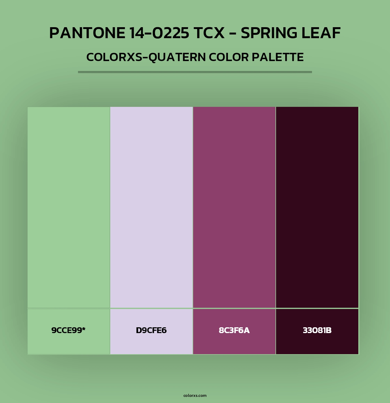 PANTONE 14-0225 TCX - Spring Leaf - Colorxs Quad Palette