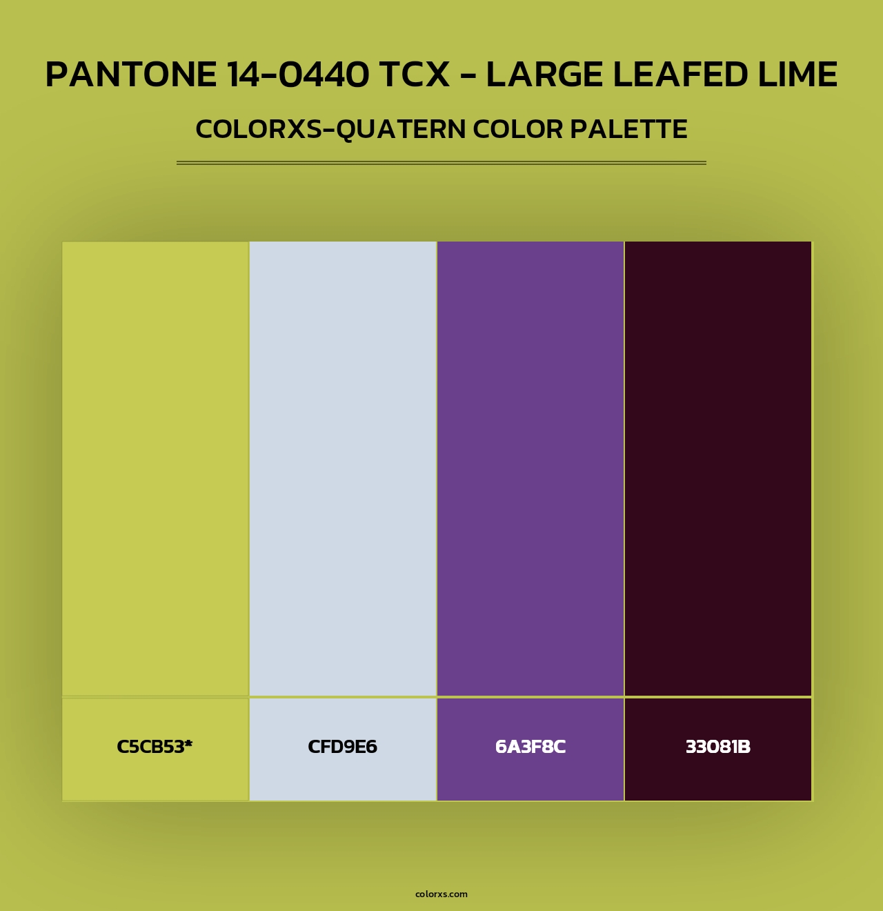 PANTONE 14-0440 TCX - Large Leafed Lime - Colorxs Quad Palette
