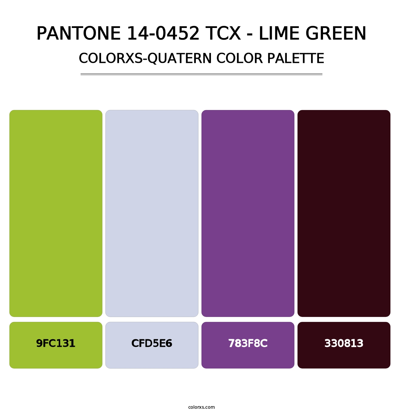 PANTONE 14-0452 TCX - Lime Green - Colorxs Quatern Palette