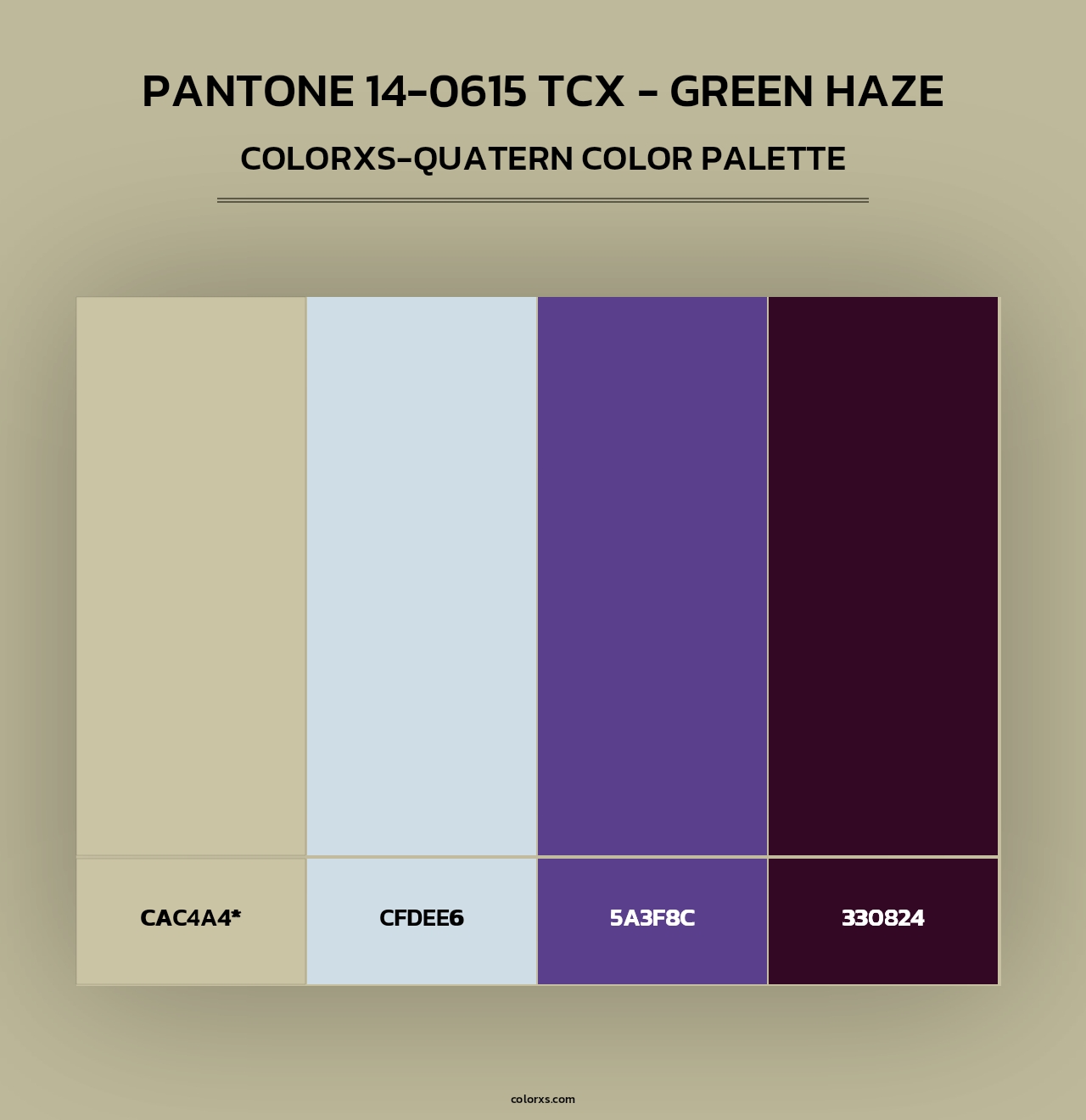 PANTONE 14-0615 TCX - Green Haze - Colorxs Quad Palette