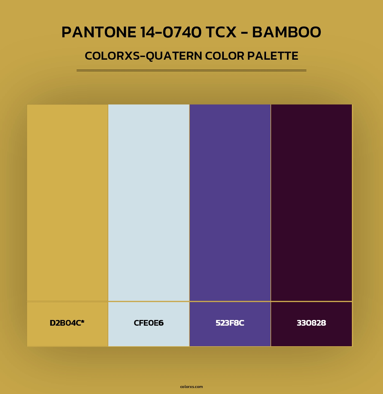 PANTONE 14-0740 TCX - Bamboo - Colorxs Quad Palette