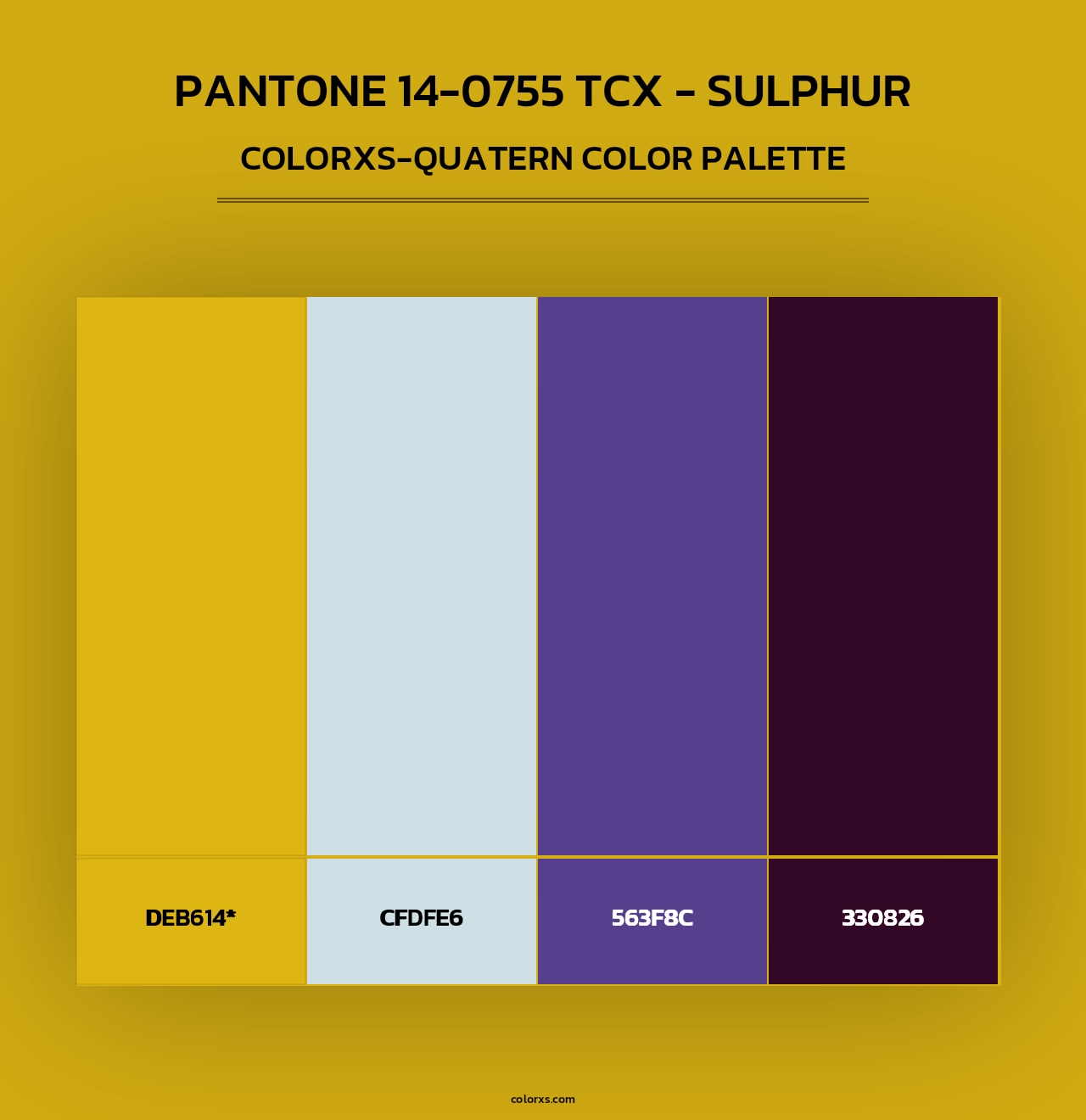 PANTONE 14-0755 TCX - Sulphur - Colorxs Quad Palette