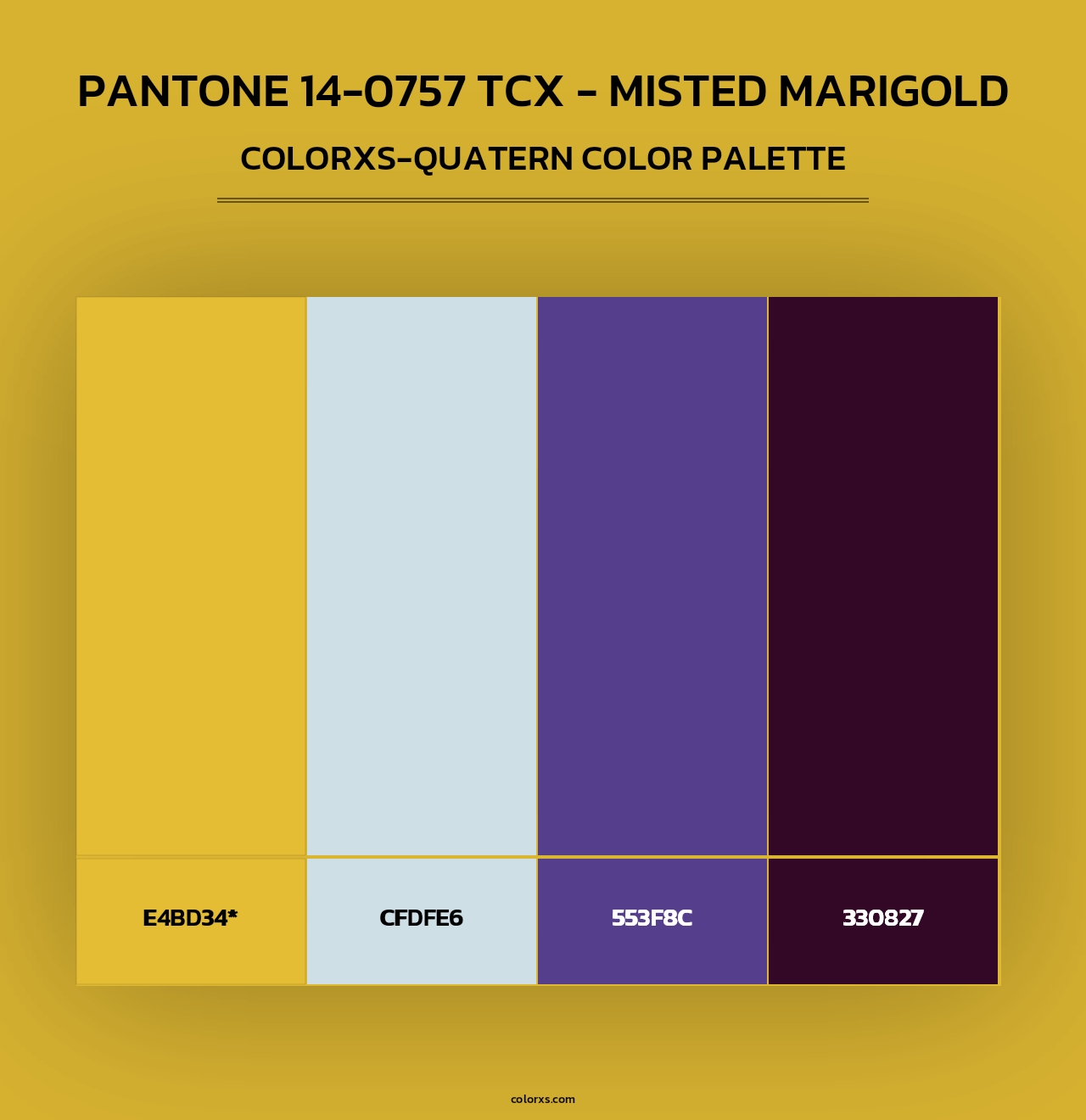 PANTONE 14-0757 TCX - Misted Marigold - Colorxs Quad Palette