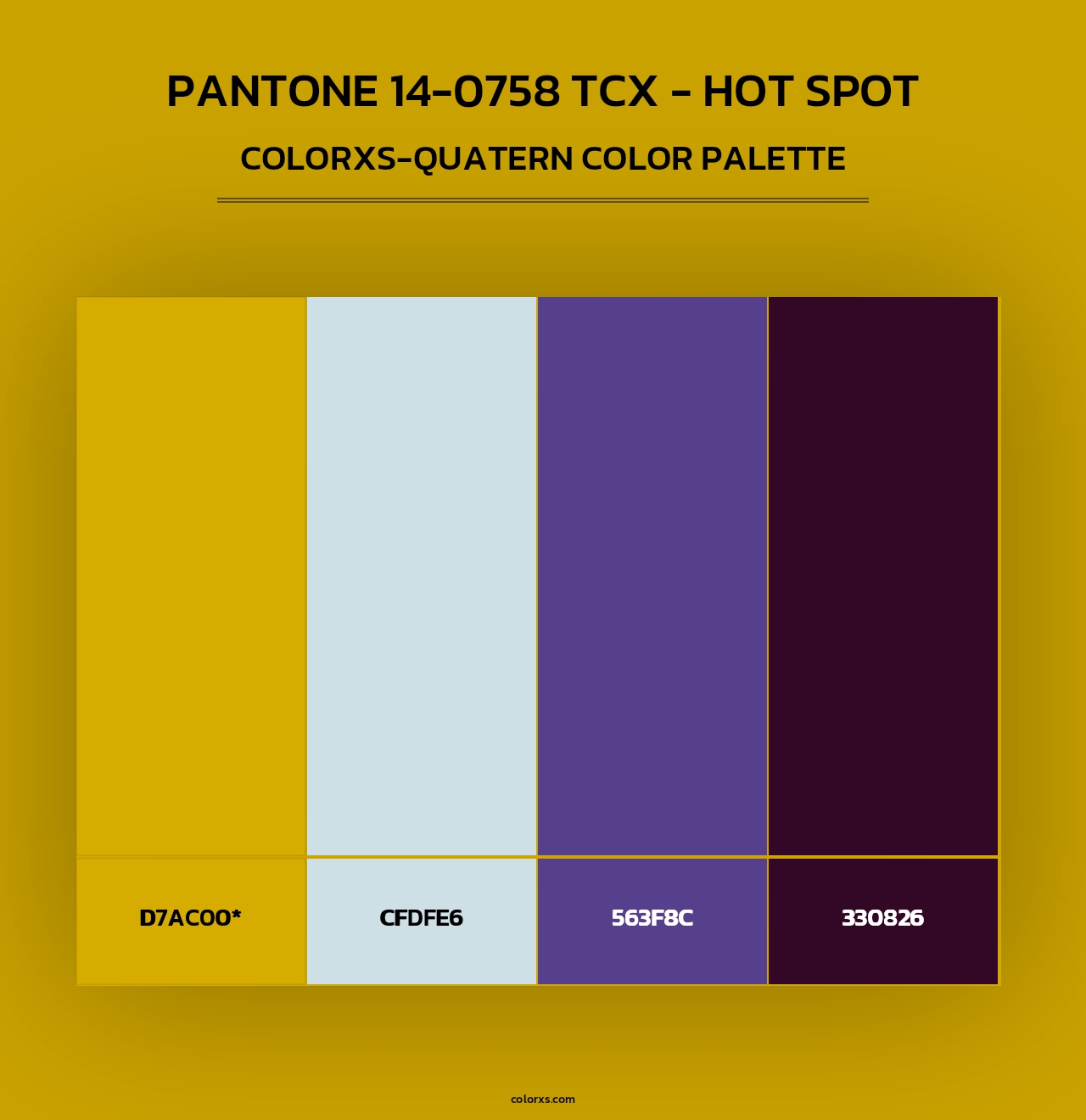 PANTONE 14-0758 TCX - Hot Spot - Colorxs Quad Palette