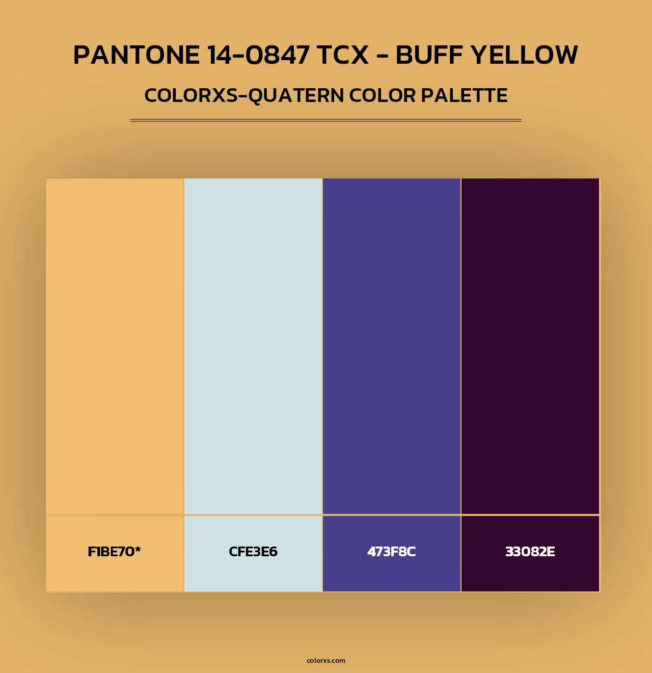 Pantone 14-0847 TCX - Buff Yellow - Colorxs Quad Palette