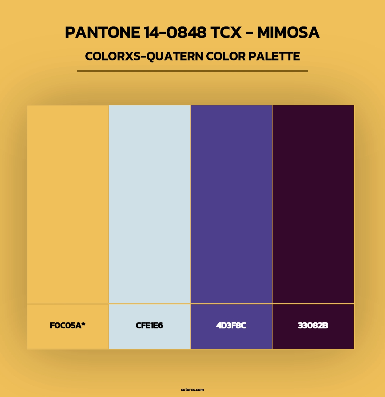PANTONE 14-0848 TCX - Mimosa - Colorxs Quad Palette
