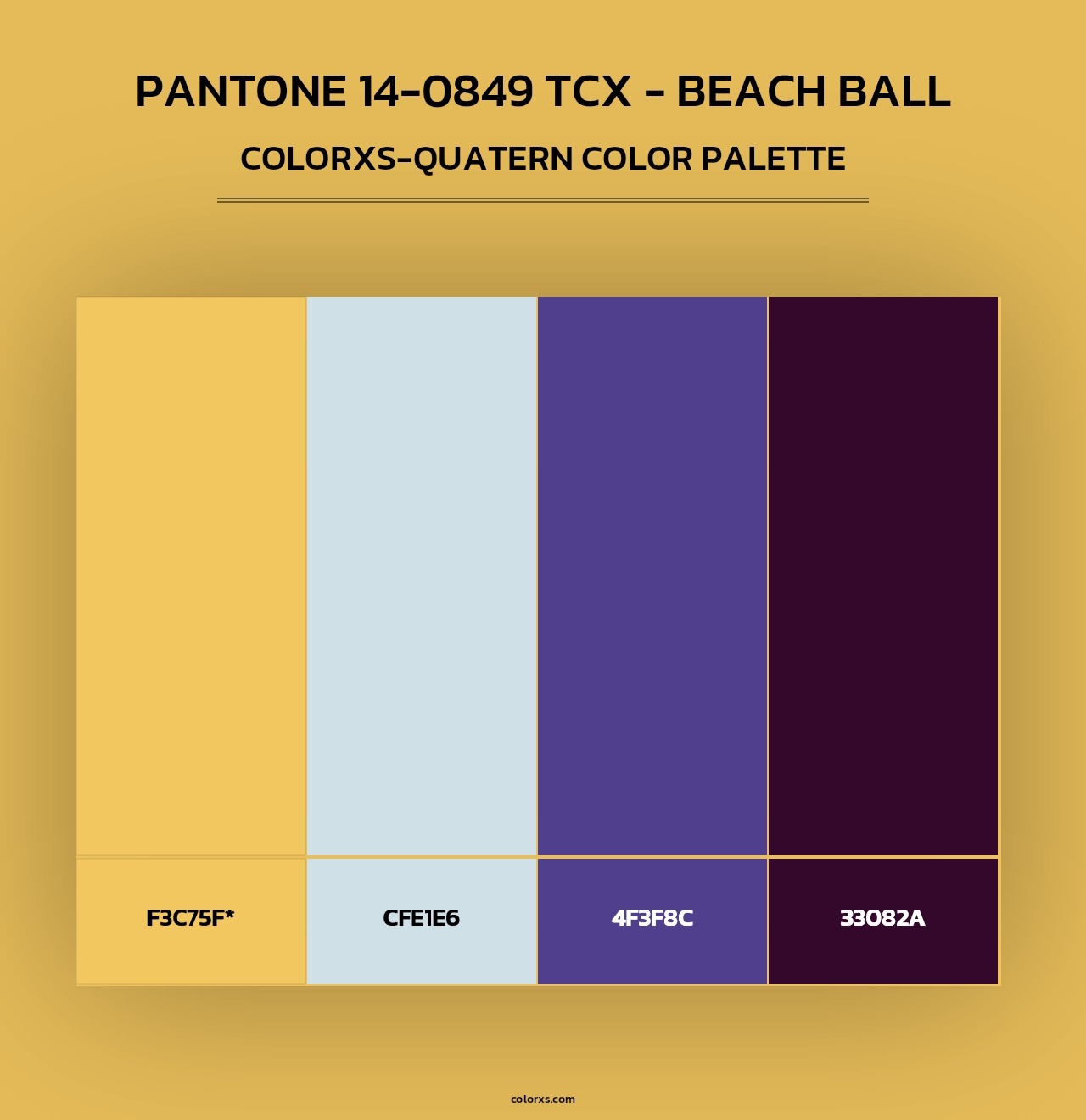 PANTONE 14-0849 TCX - Beach Ball - Colorxs Quad Palette