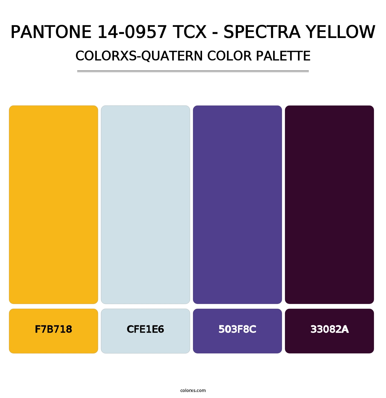 PANTONE 14-0957 TCX - Spectra Yellow - Colorxs Quatern Palette