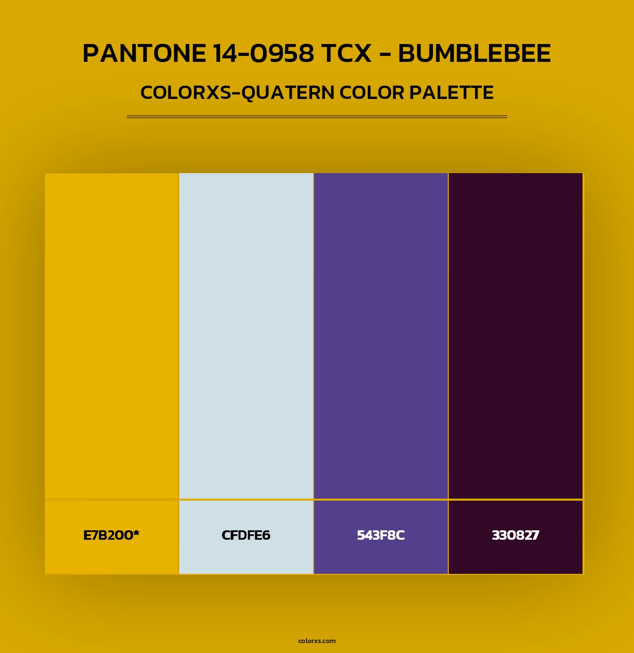 PANTONE 14-0958 TCX - Bumblebee - Colorxs Quad Palette