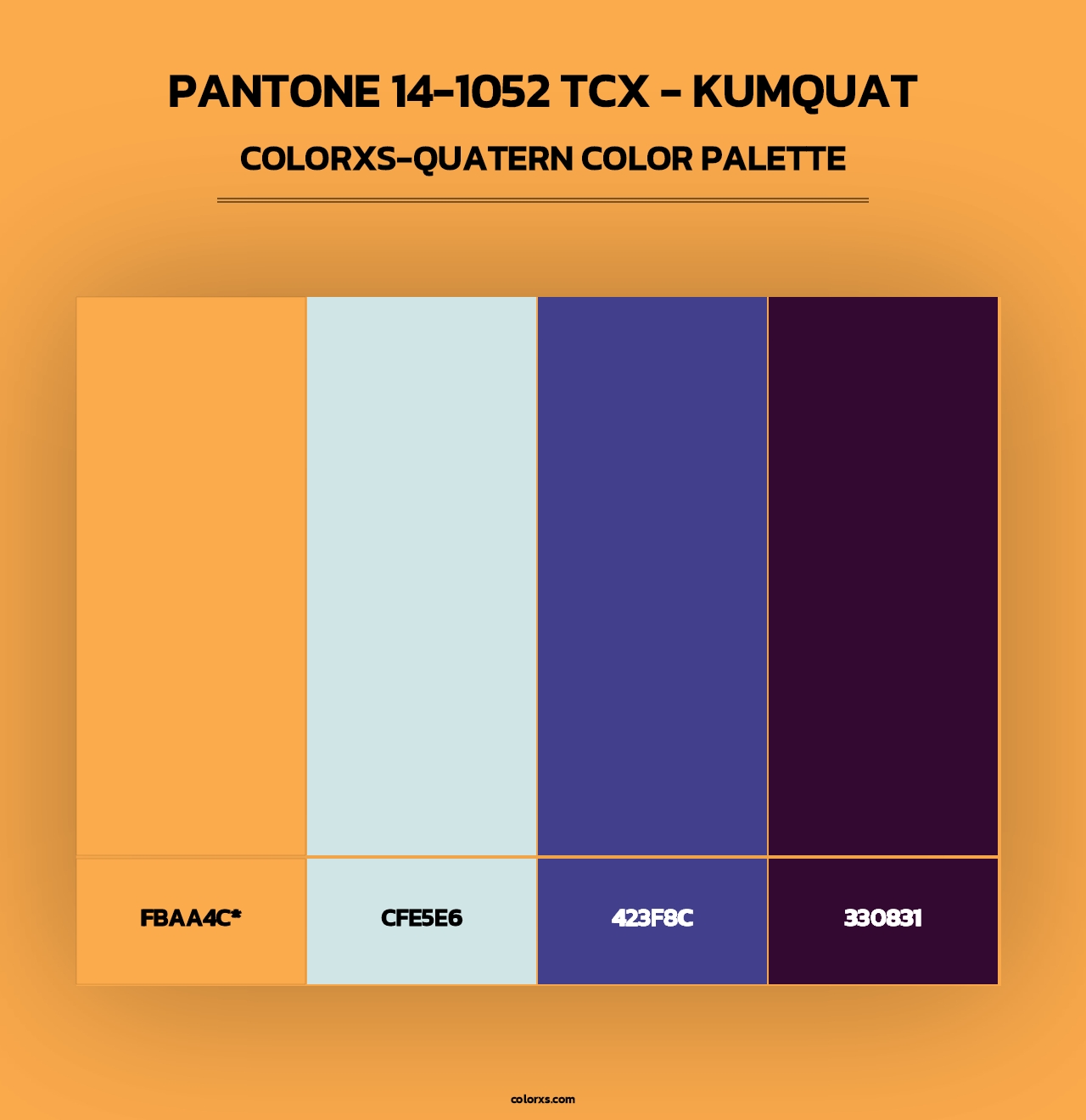 PANTONE 14-1052 TCX - Kumquat - Colorxs Quad Palette