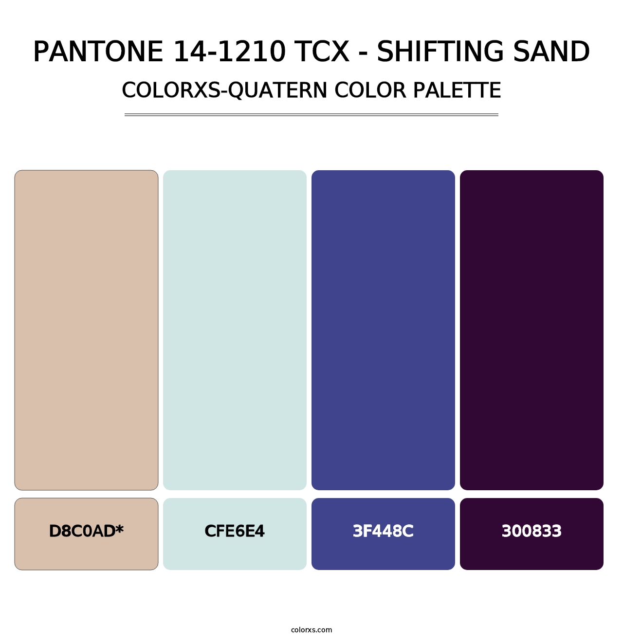 PANTONE 14-1210 TCX - Shifting Sand - Colorxs Quatern Palette