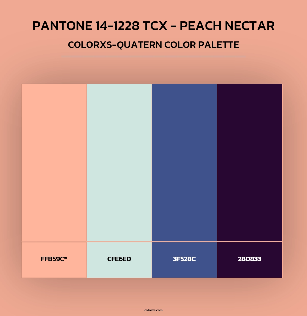 PANTONE 14-1228 TCX - Peach Nectar - Colorxs Quad Palette