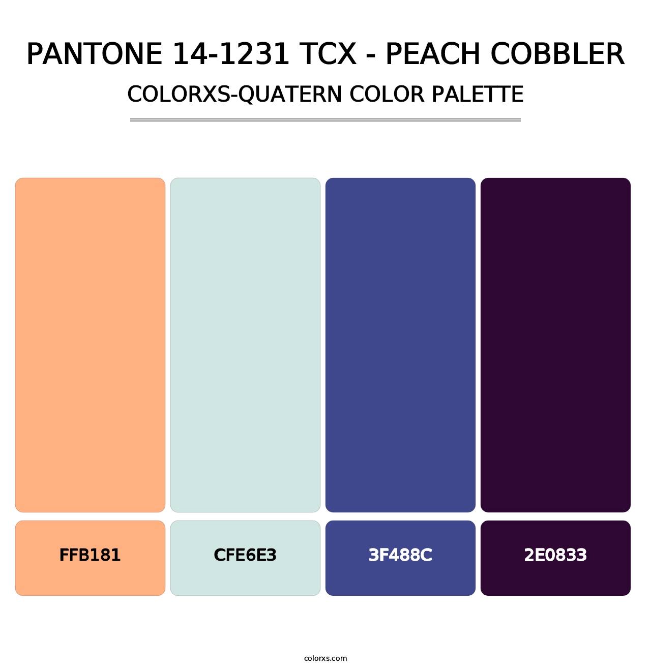 PANTONE 14-1231 TCX - Peach Cobbler - Colorxs Quatern Palette