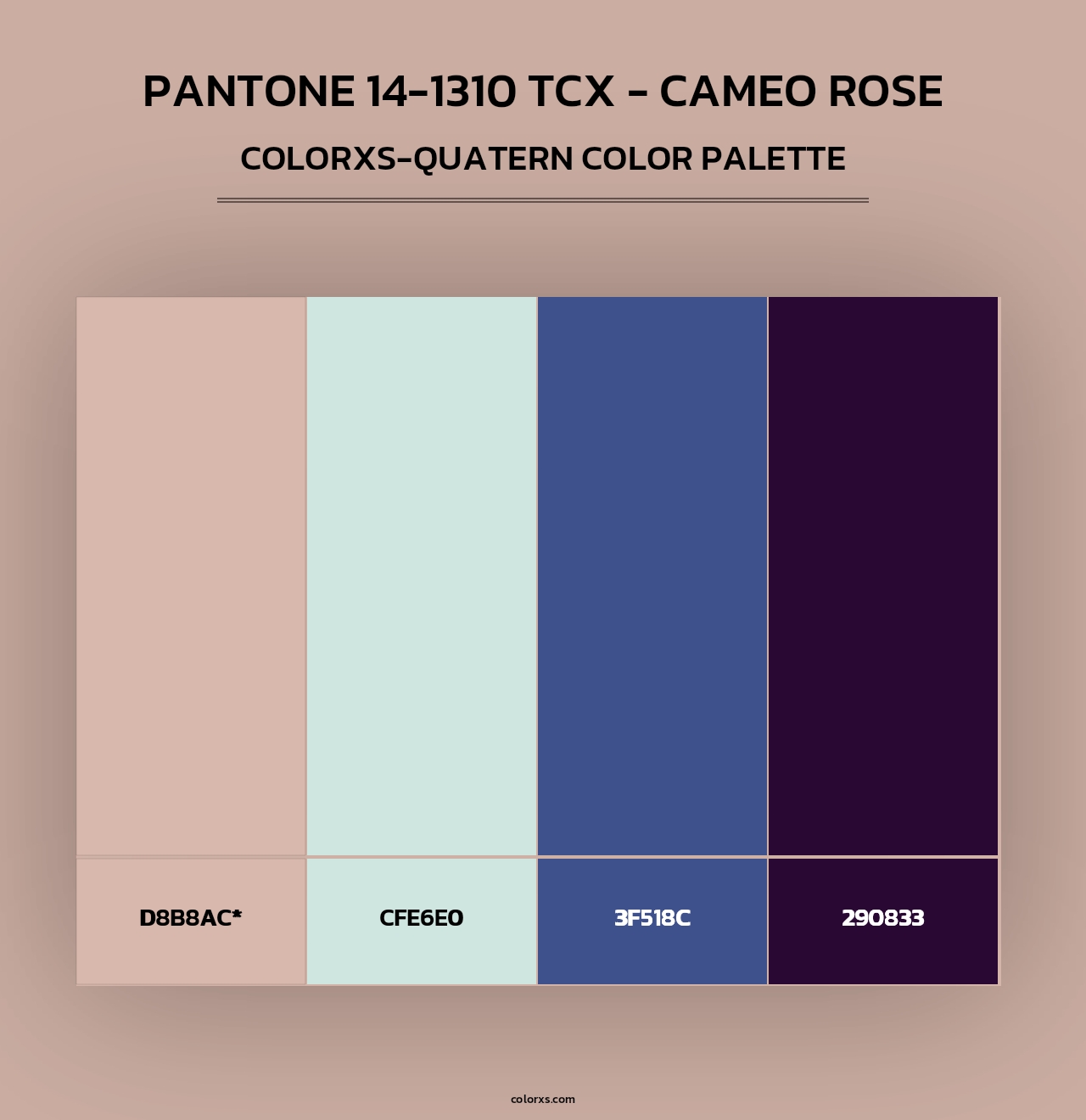 PANTONE 14-1310 TCX - Cameo Rose - Colorxs Quad Palette