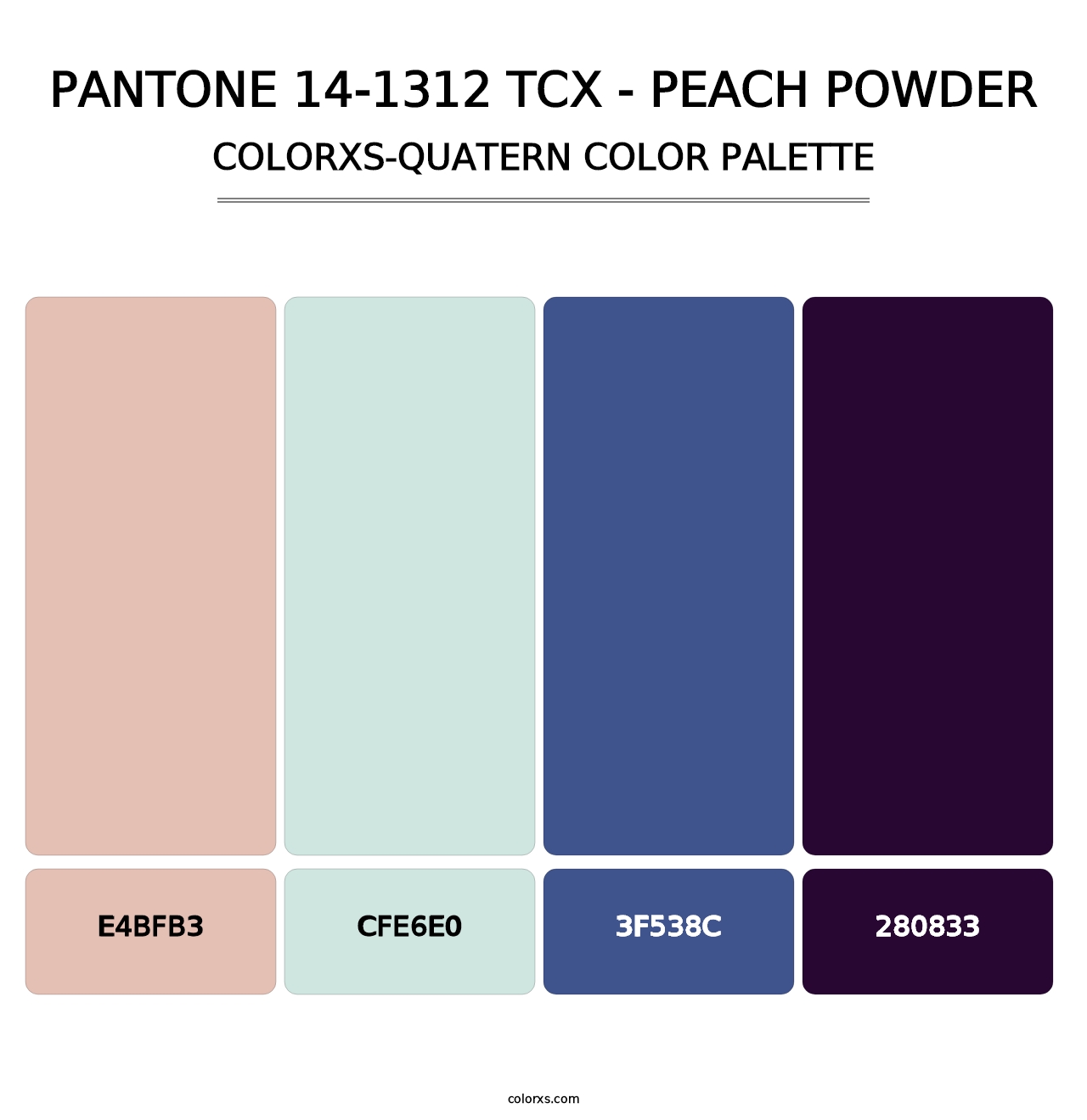 PANTONE 14-1312 TCX - Peach Powder - Colorxs Quatern Palette