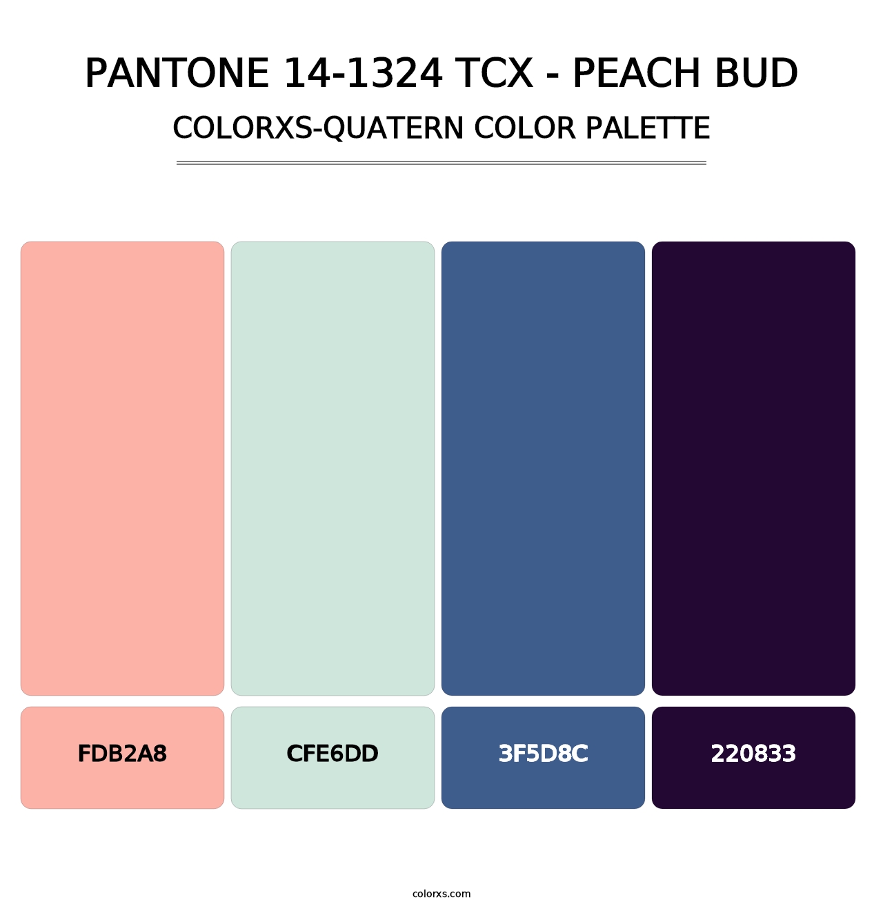 PANTONE 14-1324 TCX - Peach Bud - Colorxs Quatern Palette