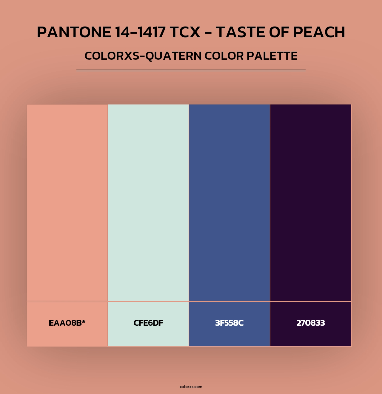 PANTONE 14-1417 TCX - Taste of Peach - Colorxs Quad Palette