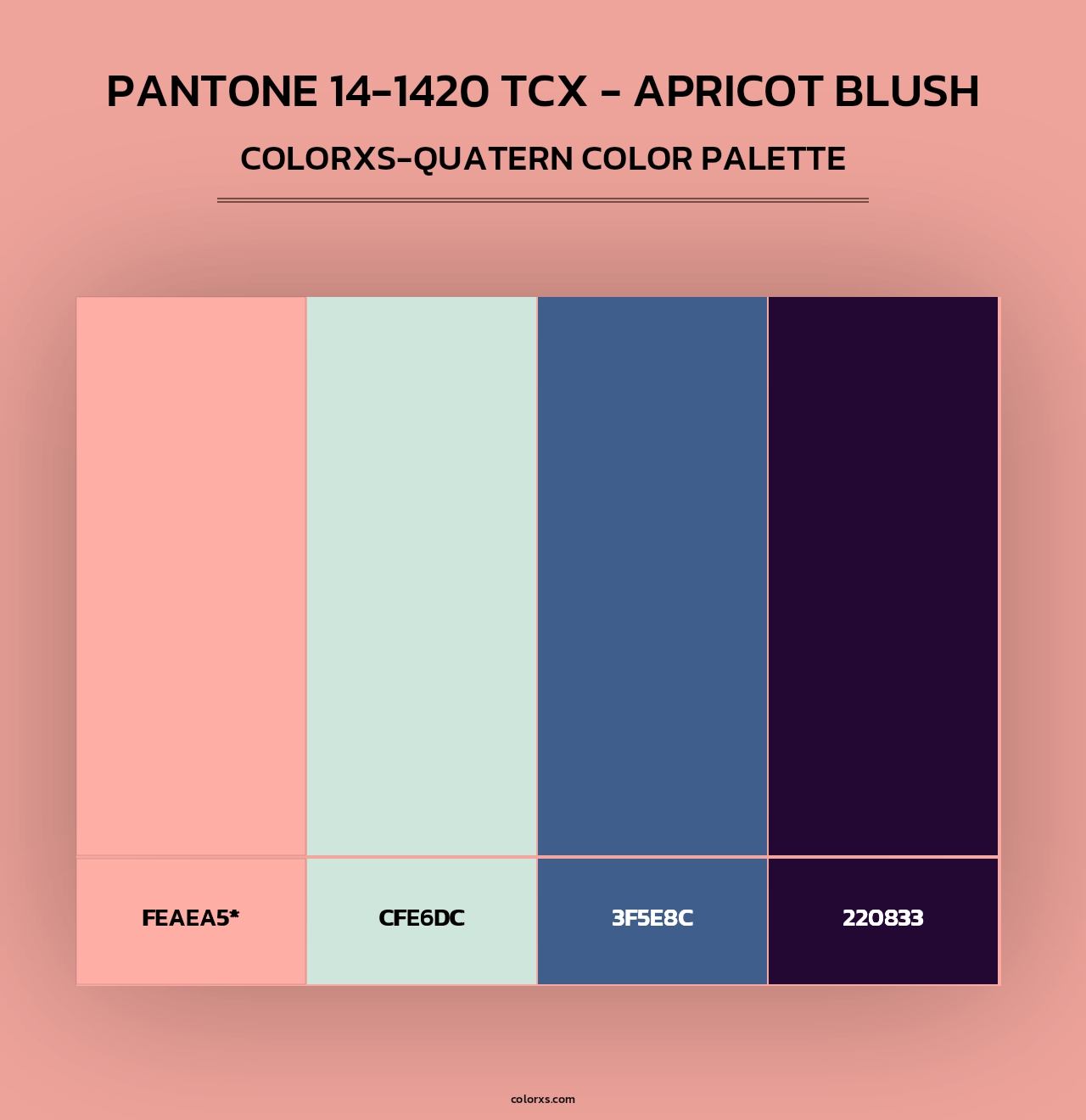 PANTONE 14-1420 TCX - Apricot Blush - Colorxs Quad Palette
