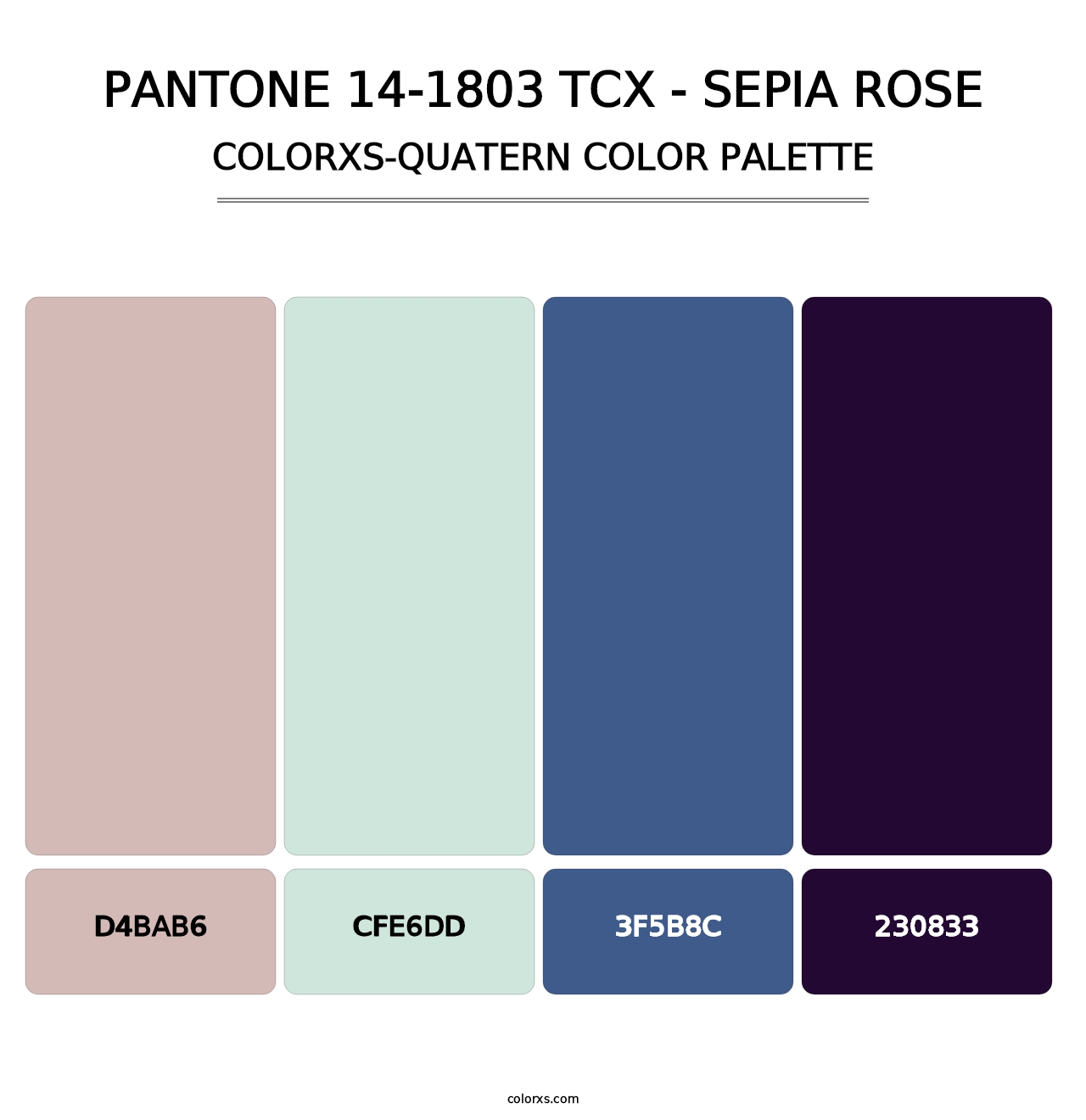 PANTONE 14-1803 TCX - Sepia Rose - Colorxs Quatern Palette