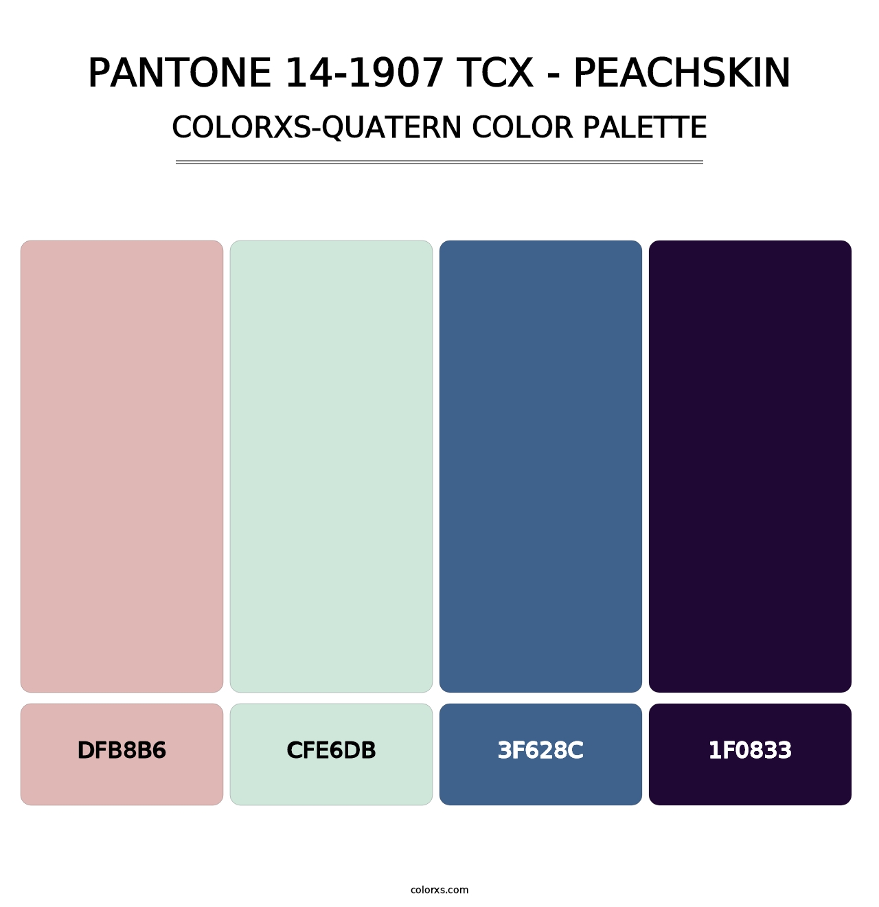 PANTONE 14-1907 TCX - Peachskin - Colorxs Quatern Palette
