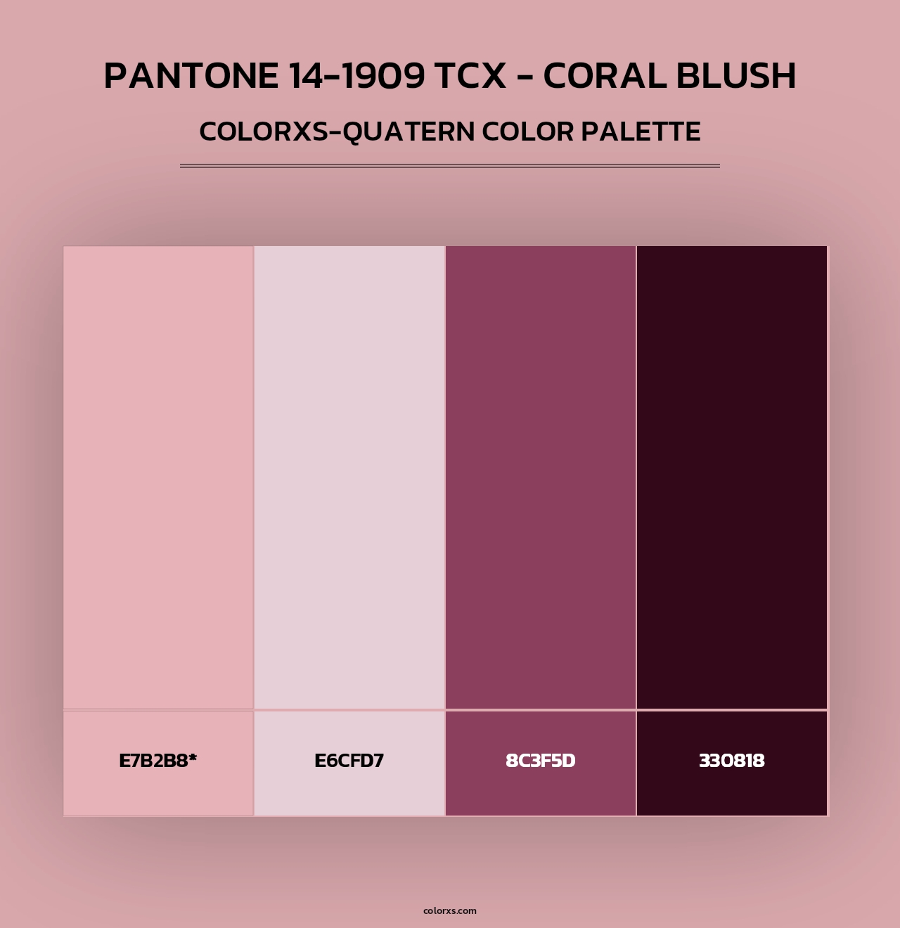 Pantone 14-1909 TCX - Coral Blush - Colorxs Quad Palette