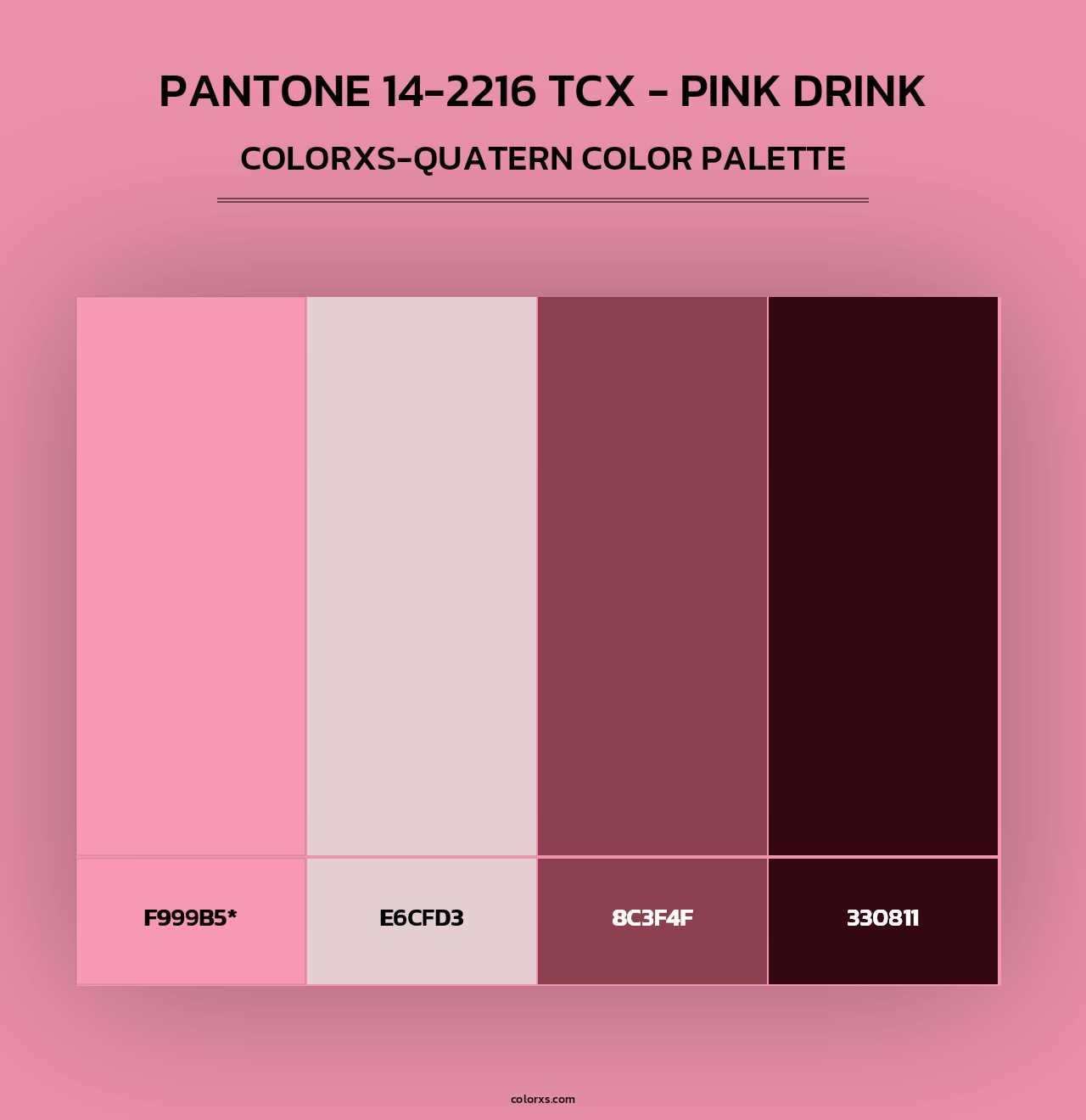 PANTONE 14-2216 TCX - Pink Drink - Colorxs Quad Palette