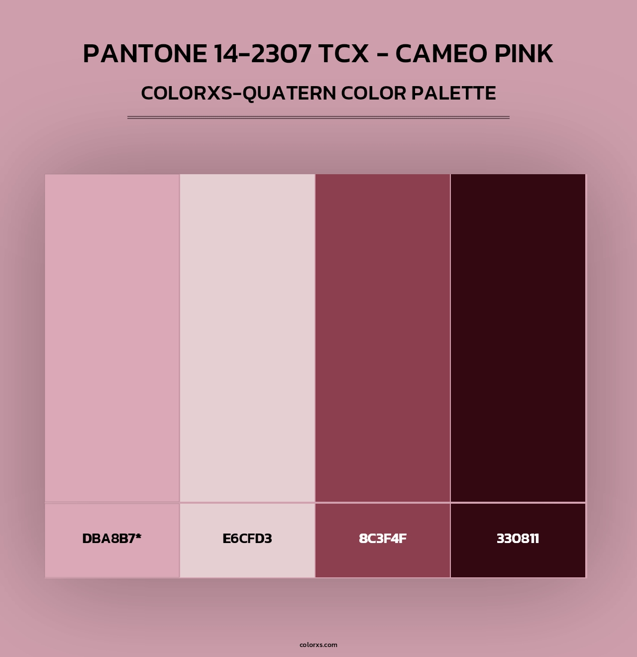 PANTONE 14-2307 TCX - Cameo Pink - Colorxs Quad Palette