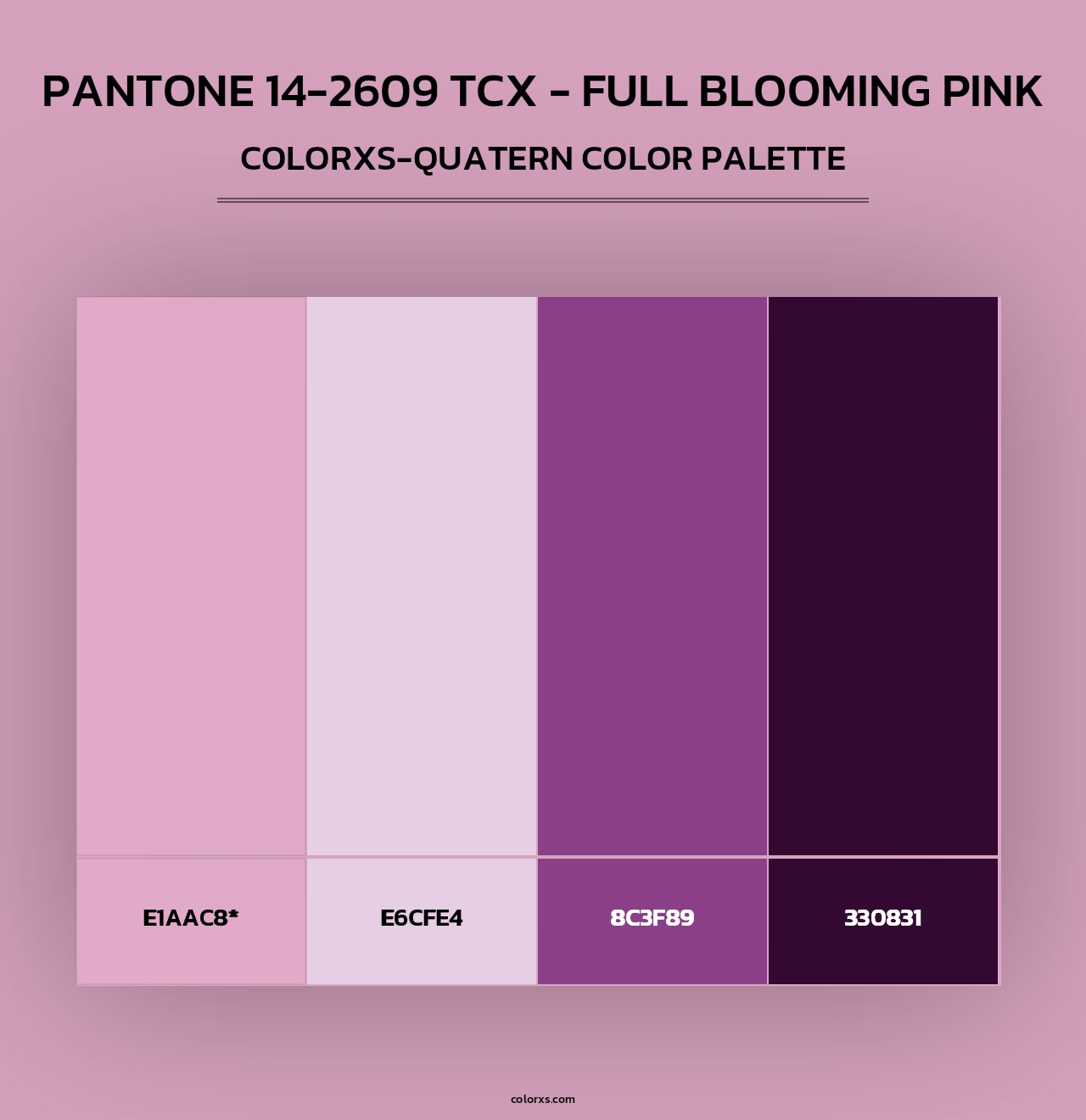 PANTONE 14-2609 TCX - Full Blooming Pink - Colorxs Quad Palette