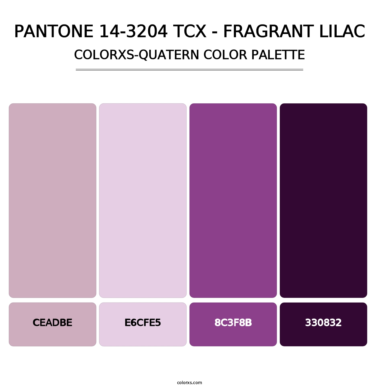 PANTONE 14-3204 TCX - Fragrant Lilac - Colorxs Quatern Palette