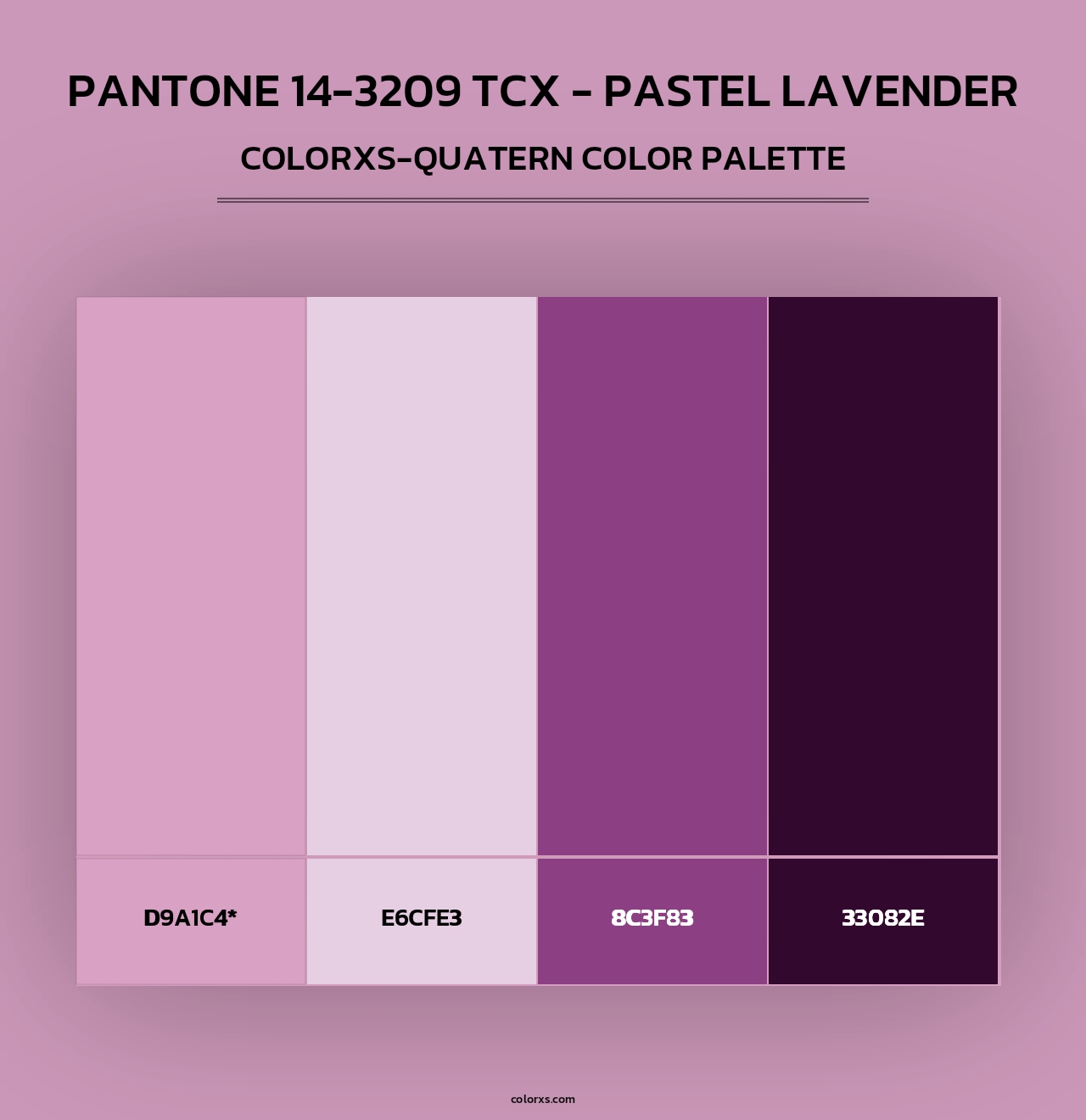 PANTONE 14-3209 TCX - Pastel Lavender - Colorxs Quad Palette