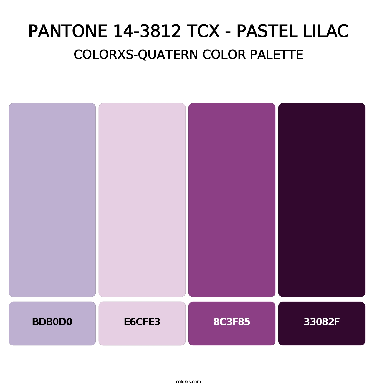 PANTONE 14-3812 TCX - Pastel Lilac - Colorxs Quatern Palette