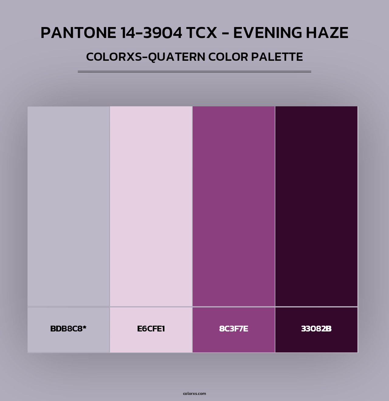 PANTONE 14-3904 TCX - Evening Haze - Colorxs Quad Palette