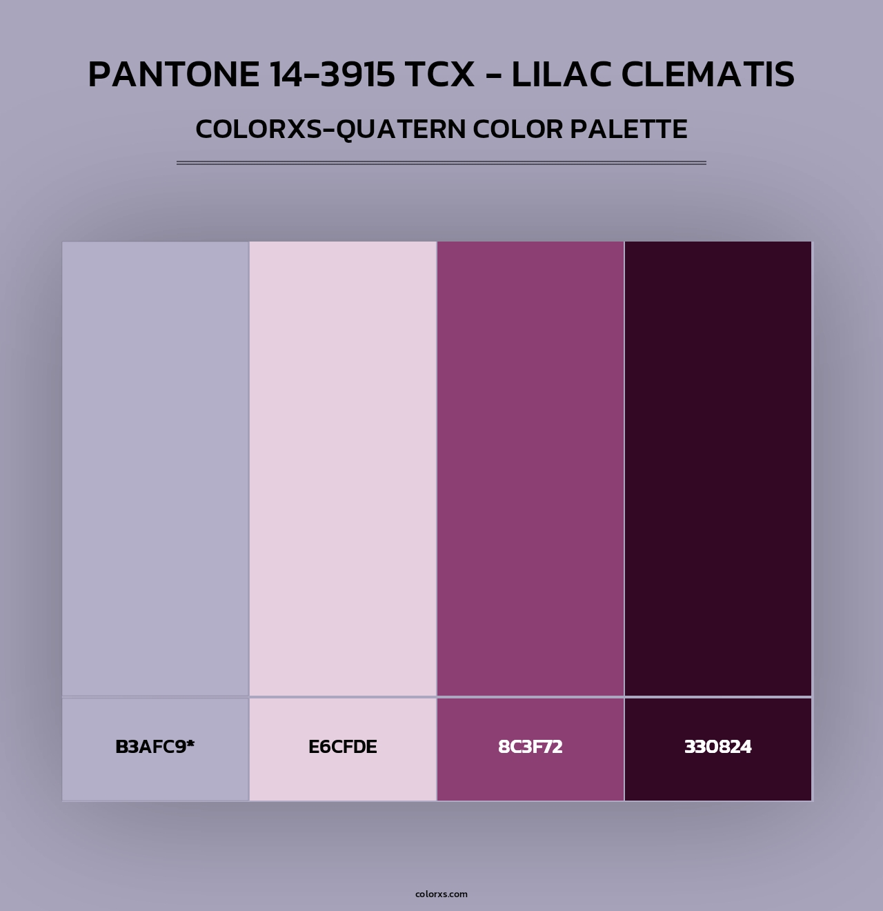PANTONE 14-3915 TCX - Lilac Clematis - Colorxs Quad Palette