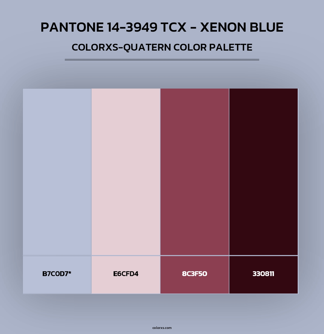PANTONE 14-3949 TCX - Xenon Blue - Colorxs Quad Palette