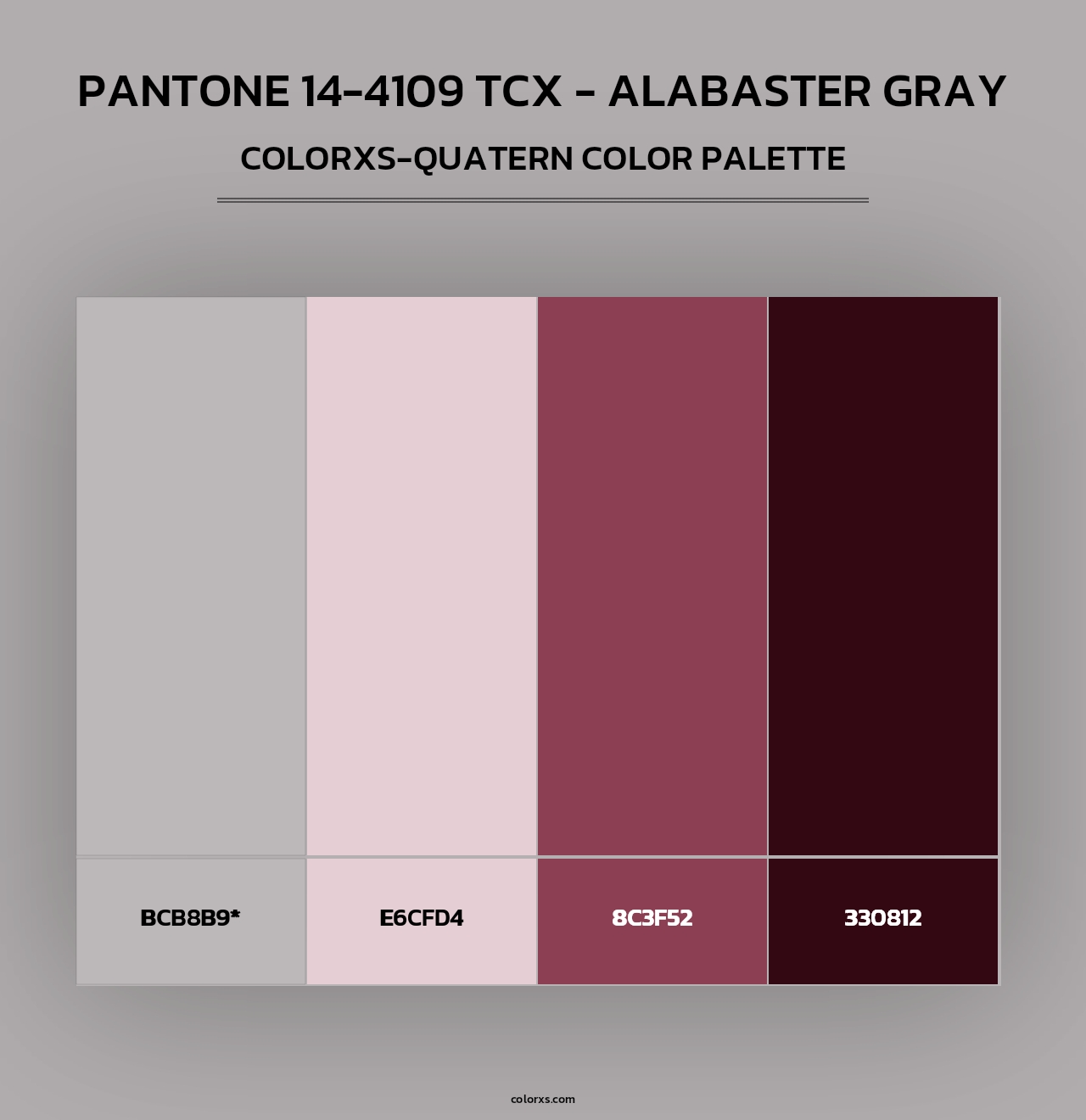 Pantone 14-4109 TCX - Alabaster Gray - Colorxs Quad Palette