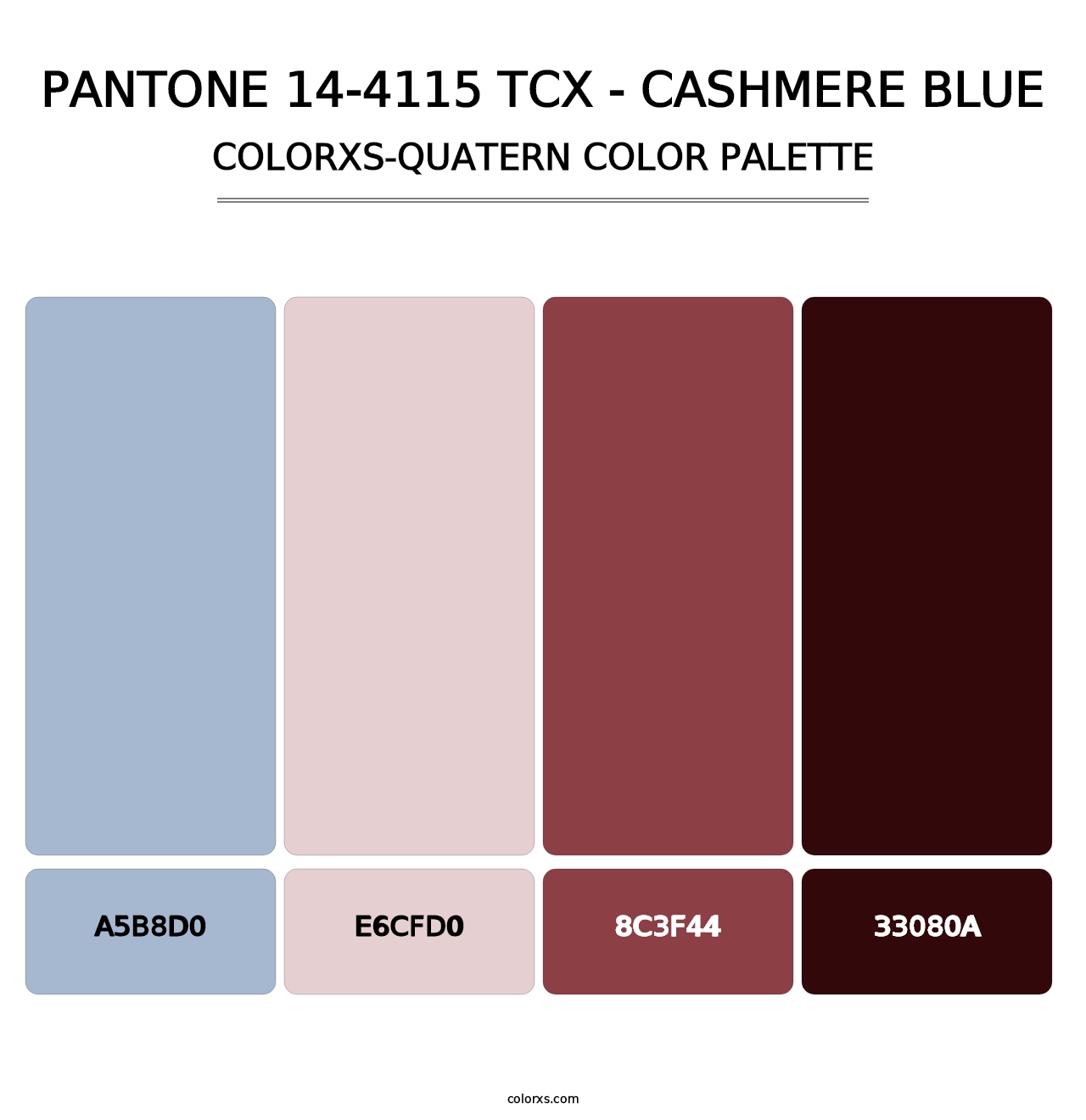 PANTONE 14-4115 TCX - Cashmere Blue - Colorxs Quatern Palette