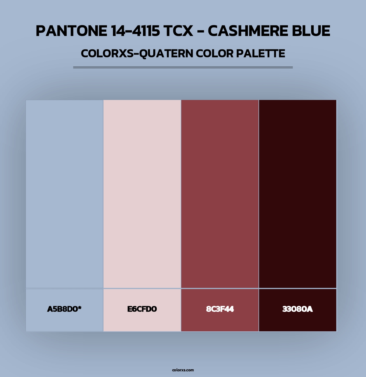 PANTONE 14-4115 TCX - Cashmere Blue - Colorxs Quatern Palette