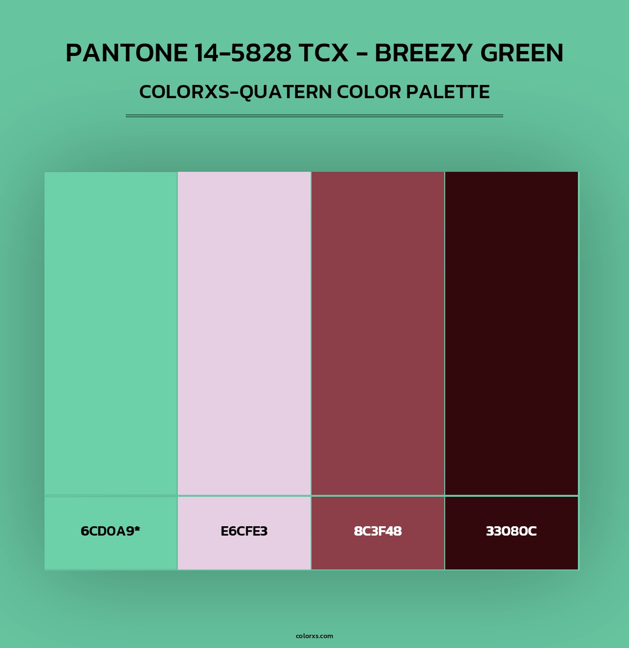Pantone 14-5828 TCX - Breezy Green - Colorxs Quad Palette