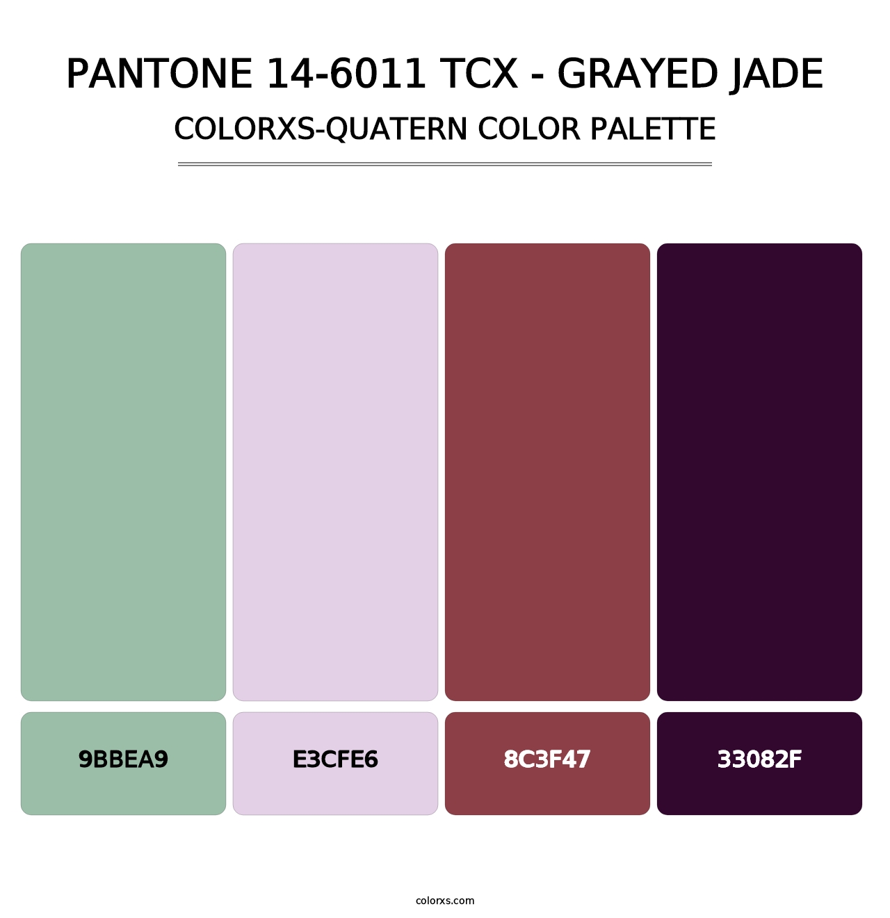 PANTONE 14-6011 TCX - Grayed Jade - Colorxs Quatern Palette