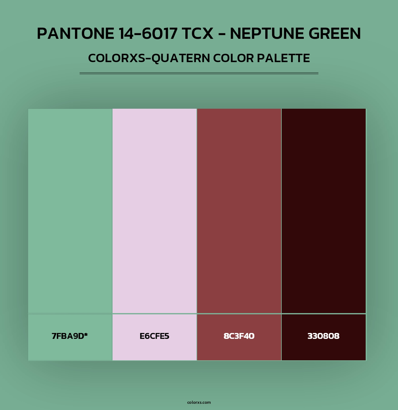 Pantone 14-6017 TCX - Neptune Green - Colorxs Quad Palette